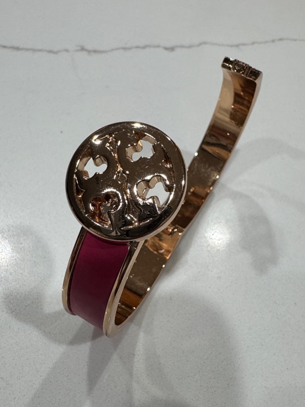 Tory Burch Gold & Pink Bangle - Picture 8 of 8